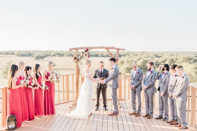 Outdoor ceremony with Hill Country views at Stanton Ranch