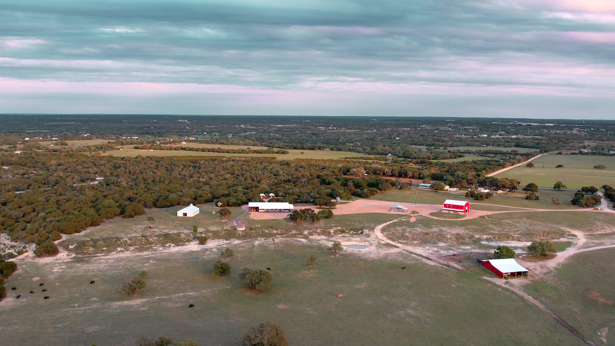 Aerial view of Stanton Ranch — 2,500 acres in the Texas Hill Country