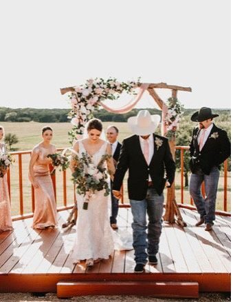 Wedding recessional on the Stanton Ranch grounds